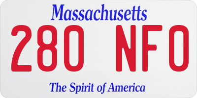 MA license plate 280NF0