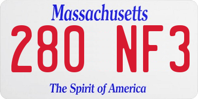 MA license plate 280NF3