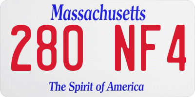 MA license plate 280NF4