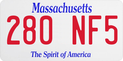 MA license plate 280NF5