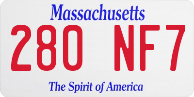 MA license plate 280NF7