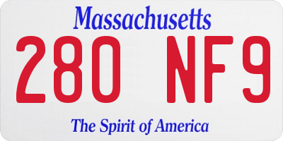 MA license plate 280NF9