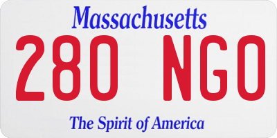 MA license plate 280NG0