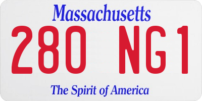 MA license plate 280NG1