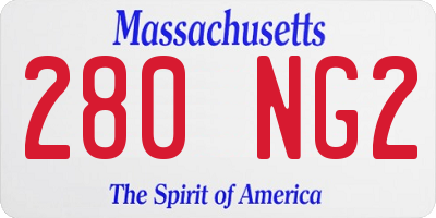 MA license plate 280NG2