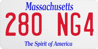 MA license plate 280NG4