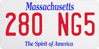 MA license plate 280NG5