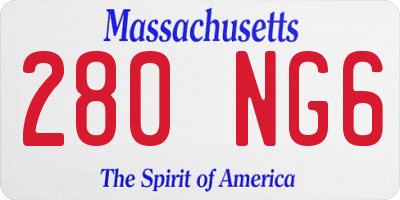 MA license plate 280NG6