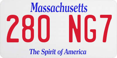 MA license plate 280NG7