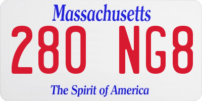 MA license plate 280NG8