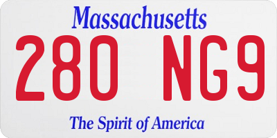 MA license plate 280NG9