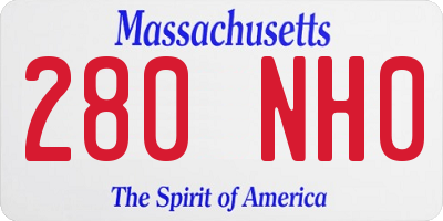 MA license plate 280NH0