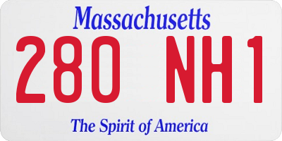 MA license plate 280NH1