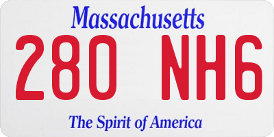 MA license plate 280NH6