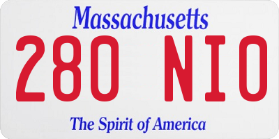 MA license plate 280NI0