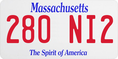 MA license plate 280NI2