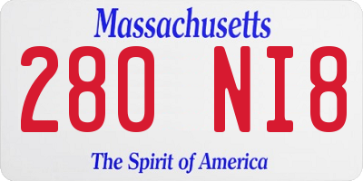 MA license plate 280NI8