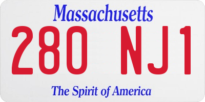 MA license plate 280NJ1