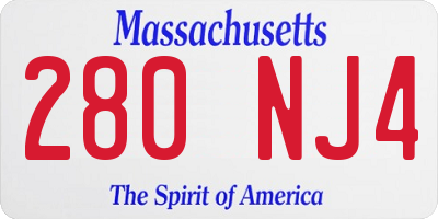 MA license plate 280NJ4