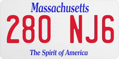 MA license plate 280NJ6