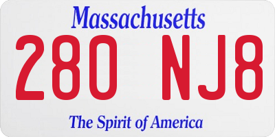 MA license plate 280NJ8