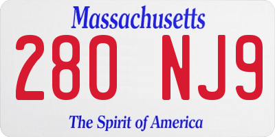 MA license plate 280NJ9