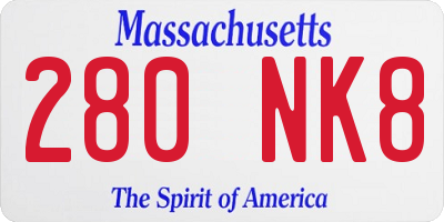 MA license plate 280NK8
