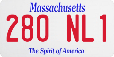 MA license plate 280NL1