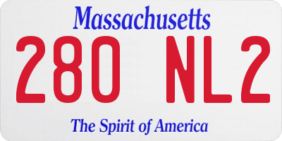 MA license plate 280NL2