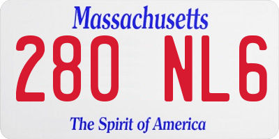 MA license plate 280NL6
