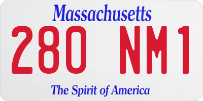 MA license plate 280NM1