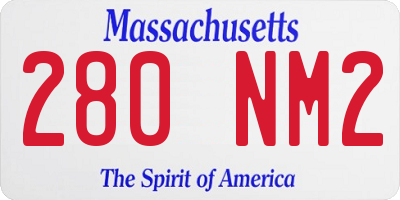 MA license plate 280NM2