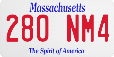 MA license plate 280NM4
