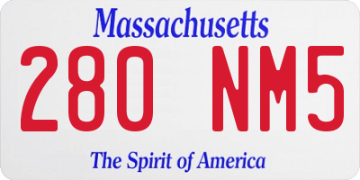 MA license plate 280NM5