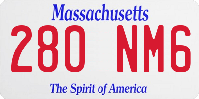 MA license plate 280NM6