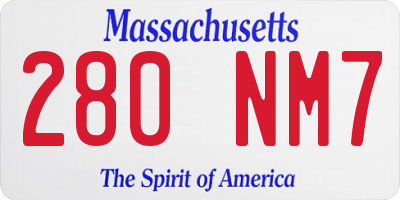 MA license plate 280NM7