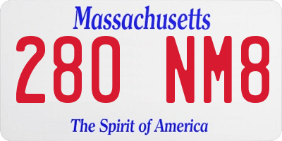 MA license plate 280NM8