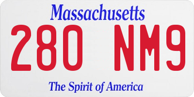 MA license plate 280NM9