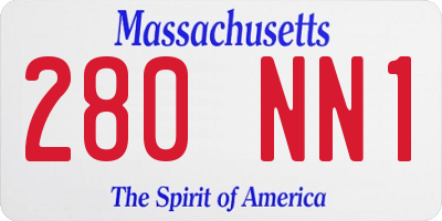MA license plate 280NN1