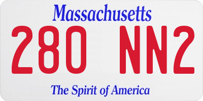 MA license plate 280NN2