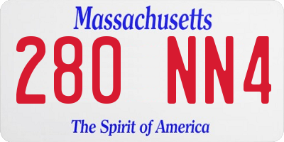 MA license plate 280NN4