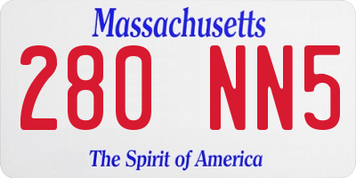 MA license plate 280NN5