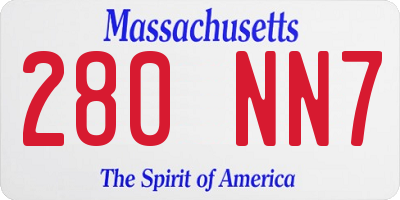 MA license plate 280NN7
