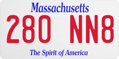 MA license plate 280NN8