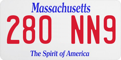 MA license plate 280NN9