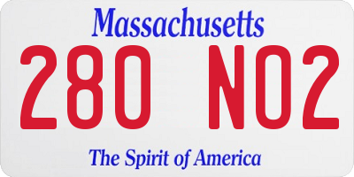 MA license plate 280NO2