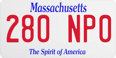MA license plate 280NP0