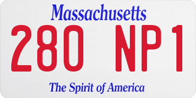 MA license plate 280NP1