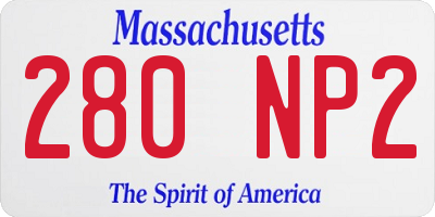 MA license plate 280NP2
