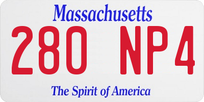 MA license plate 280NP4